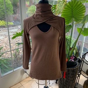 Women turtleneck with cutout detail